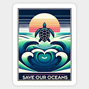 Save Our Oceans Sea Turtle Sticker